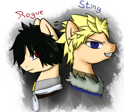 Size: 1280x1164 | Tagged: safe, artist:stormer, earth pony, pony, anime, clothes, fairy tail, ponified, rogue cheney, simple background, sting eucliffe