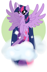 Size: 1255x1920 | Tagged: safe, artist:stormer, twilight sparkle, twilight sparkle (alicorn), alicorn, pony, cloud, simple background, solo, spread wings, wings