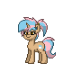 Size: 80x80 | Tagged: safe, oc, oc only, oc:cotton coffee, pony, unicorn, blue hair, brown eyes, cute, eyelashes, eyeshadow, female, full body, game, makeup, mare, multicolored hair, picture for breezies, pink hair, pony town, ponytail, small resolution, smiling, smug, solo