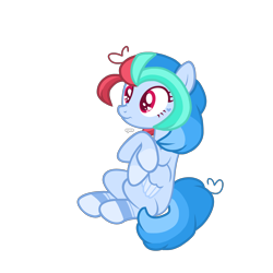 Size: 3000x3000 | Tagged: safe, artist:chococakebabe, derpibooru import, oc, oc:star paste, pegasus, pony, cute, female, heart eyes, high res, mare, show accurate, simple background, sitting, solo, transparent background, wingding eyes