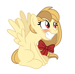 Size: 4337x4269 | Tagged: safe, artist:estories, derpibooru import, oc, oc:alice goldenfeather, pegasus, pony, absurd resolution, blushing, female, mare, simple background, sitting, solo, transparent background, vector