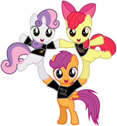 Size: 860x928 | Tagged: safe, artist:thatguy1945, artist:ziomal1987, derpibooru import, edit, apple bloom, scootaloo, sweetie belle, earth pony, pegasus, pony, unicorn, arkona, cutie mark crusaders, female, filly, foal, folk metal, orphaned land, simple background, transparent background, trio, tyr, vector, vector edit