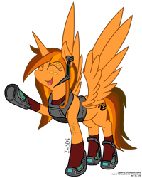 Size: 2893x3616 | Tagged: safe, artist:in3ds2, derpibooru import, oc, oc only, oc:duskie, alicorn, alicorn oc, female, happy, mare, salute, simple background, smiling, solo, transparent background, waving