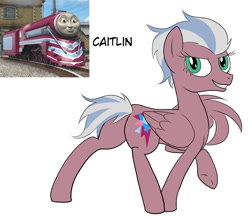 Size: 1616x1400 | Tagged: safe, artist:wolftendragon, derpibooru import, pegasus, pony, caitlin, female, mare, ponified, solo, thomas the tank engine