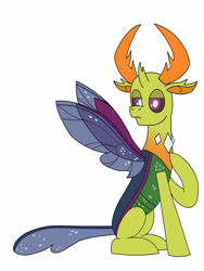 Size: 3000x4000 | Tagged: safe, artist:uniqueskd, thorax, changedling, changeling, king thorax, simple background, sitting, solo