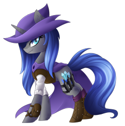 Size: 2199x2205 | Tagged: safe, artist:scarlet-spectrum, oc, oc only, oc:snowdusty, pony, unicorn, clothes, commission, female, hat, knife, mare, simple background, solo, transparent background