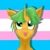 Size: 800x800 | Tagged: safe, artist:sixes&sevens, derpibooru exclusive, derpibooru import, snails, unicorn, alternate hairstyle, ear piercing, earring, female, freckles, glitter shell, jewelry, lgbt, male, piercing, pride, solo, tongue out, trans girl, transgender, transgender pride flag, trap