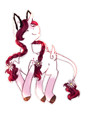 Size: 950x1280 | Tagged: safe, artist:laps-sp, oc, oc only, original species, pony, braid, butt wings, cloven hooves, female, leonine tail, mare, simple background, solo, transparent background, wildling unicorn