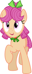 Size: 3001x6927 | Tagged: safe, artist:cloudyglow, apple rose, earth pony, pony, absurd resolution, female, mare, open mouth, simple background, smiling, transparent background, vector, younger