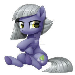 Size: 1600x1608 | Tagged: safe, artist:centchi, derpibooru import, limestone pie, pony, deviantart watermark, obtrusive watermark, simple background, sitting, smiling, solo, transparent background, watermark