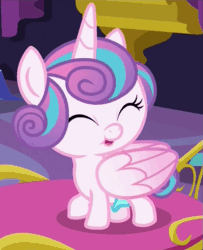 Size: 445x549 | Tagged: safe, screencap, princess flurry heart, alicorn, pony, a flurry of emotions, animated, cute, diaper, flurrybetes, gif, laughing