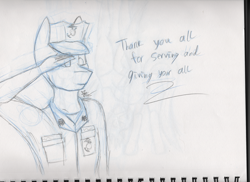 Size: 3510x2550 | Tagged: safe, artist:fireryd3r, oc, oc only, pony, memorial day, pencil drawing, quick draw, sketch, solo, thank you, traditional art