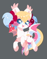 Size: 500x628 | Tagged: safe, artist:snow angel, derpibooru import, oc, oc only, oc:candy cream, bat pony, cute, female, heart eyes, looking at you, mare, simple background, smiling, solo, wingding eyes