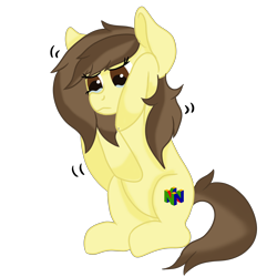 Size: 3000x3000 | Tagged: safe, artist:rainbowtashie, derpibooru import, oc, oc only, oc:rainbowtashie, earth pony, pony, anxiety, crying, dyed mane, nintendo, ponysona, shaking, simple background, solo, transparent background