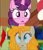 Size: 593x689 | Tagged: safe, derpibooru import, screencap, pear butter, sugar belle, earth pony, pony, unicorn, the break up breakdown, the perfect pear, comparison, female, mare, sad, teary eyes