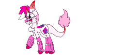 Size: 1366x629 | Tagged: safe, derpibooru import, oc, oc:fuchsia flame, dracony, artificial wings, augmented, body markings, crying, cutie mark, cyan eyes, dragicorn, eyeshadow, fangs, fluffy, magic, magic wings, makeup, short mane, winged hooves, wings