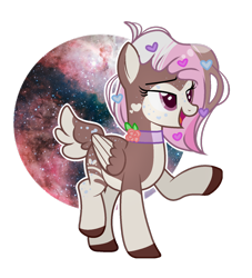 Size: 1024x1127 | Tagged: safe, artist:mintoria, derpibooru import, oc, oc only, oc:paradise, pegasus, pony, deer tail, female, mare, simple background, solo, space, transparent background