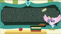 Size: 1280x720 | Tagged: safe, edit, edited screencap, screencap, princess flurry heart, pony, a flurry of emotions, copypasta, discovery family logo, flurry art, flurry heart's chalkboard, meme, navy seal copypasta, solo, vulgar