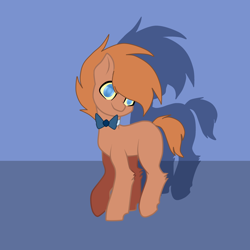 Size: 3000x3000 | Tagged: safe, artist:grellsadoptableshop, derpibooru import, earth pony, pony, blank flank, bowtie, colt, magical gay spawn, male, offspring, parent:big macintosh, parent:doctor whooves, parents:docmac, shadow, solo