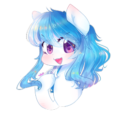 Size: 1084x1040 | Tagged: safe, artist:windymils, oc, oc only, oc:blue water, pony, female, looking at you, mare, open mouth, simple background, smiling, solo, transparent background