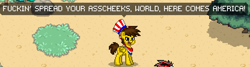 Size: 643x173 | Tagged: safe, screencap, oc, oc only, oc:blu skies, pony, 4th of july, american independence day, holiday, independence day, patriotic, pony town, united states, vulgar