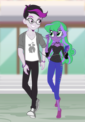 Size: 1997x2868 | Tagged: safe, artist:rileyav, derpibooru import, oc, oc only, oc:bass beats, oc:melody maestro, equestria girls, basstro, commission, duo, equestria girls-ified, glasses, headphones