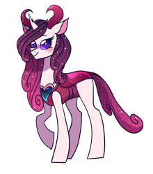 Size: 823x936 | Tagged: safe, artist:s1nb0y, derpibooru import, oc, oc only, changepony, hybrid, pony, female, interspecies offspring, mare, offspring, parent:pharynx, parent:princess amore, simple background, solo, transparent background