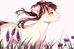 Size: 2500x1680 | Tagged: safe, artist:shinoamashiro, derpibooru import, oc, pony, crying, lavender, solo