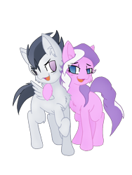 Size: 960x1280 | Tagged: safe, artist:asktheinfiltrators, artist:steelsoul, derpibooru import, diamond tiara, rumble, earth pony, pegasus, pony, cheek fluff, chest fluff, cute, female, fluffy, folded wings, hoof around neck, male, shipping, simple background, straight, tiarumble, transparent background