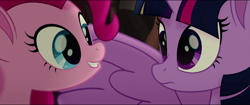 Size: 1920x808 | Tagged: safe, derpibooru import, screencap, pinkie pie, twilight sparkle, twilight sparkle (alicorn), alicorn, earth pony, pony, my little pony: the movie, cute, smiling, wings