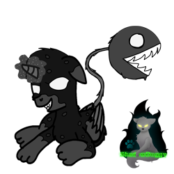 Size: 8000x8000 | Tagged: safe, artist:sparklebrush, derpibooru import, oc, anthro, digitigrade anthro, original species, absurd resolution, augmented tail, chain chomp, rugglepaw, simple background, solo, the legend of zelda, the legend of zelda: link's awakening, transparent background