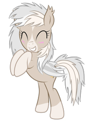 Size: 2048x2732 | Tagged: safe, artist:prismaticstars, oc, oc only, oc:cuddy, bat pony, pony, blushing, coat markings, eyes closed, female, high res, mare, rearing, simple background, smiling, socks (coat marking), solo, transparent background, vector