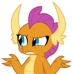 Size: 2759x2828 | Tagged: safe, artist:sketchmcreations, derpibooru import, smolder, dragon, non-compete clause, dragoness, female, shrug, simple background, solo, transparent background, vector