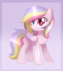 Size: 1236x1396 | Tagged: safe, artist:sugaryicecreammlp, derpibooru import, oc, oc only, oc:pink cloud, pegasus, pony, art trade, cute, digital art, female, heterochromia, mare, solo, two toned wings