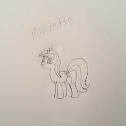 Size: 1080x1080 | Tagged: artist needed, safe, minuette, pony, paper, pencil, pencil drawing, traditional art