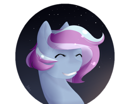 Size: 2400x2000 | Tagged: safe, artist:mah521, oc, oc only, oc:grape blossom, pegasus, pony, bust, eyes closed, female, high res, mare, offspring, parent:rainbow dash, parent:soarin', parents:soarindash, portrait, solo