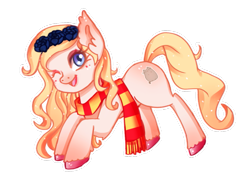 Size: 1023x756 | Tagged: safe, artist:buru-misu, derpibooru import, oc, earth pony, pony, clothes, female, floral head wreath, flower, mare, one eye closed, scarf, simple background, solo, transparent background, wink