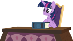 Size: 7680x4320 | Tagged: safe, alternate version, artist:caliazian, derpibooru import, twilight sparkle, twilight sparkle (alicorn), alicorn, pony, absurd resolution, book, cute, desk, eea rulebook, female, principal, simple background, solo, transparent background, twiabetes