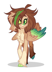 Size: 889x1221 | Tagged: safe, artist:mintoria, derpibooru import, oc, oc:hazel, pony, cloven hooves, female, goat pony, simple background, solo, transparent background, two toned wings, wings