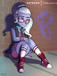 Size: 750x1000 | Tagged: safe, artist:thealjavis, derpibooru import, sugarcoat, dance magic, equestria girls, spoiler:eqg specials, converse, cutie mark, graffiti, looking at you, shoes, sneakers, solo