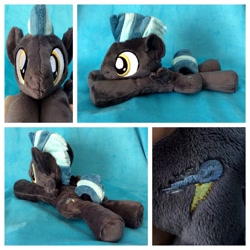 Size: 1024x1024 | Tagged: safe, artist:equinepalette, derpibooru import, thunderlane, pegasus, pony, beanie (plushie), irl, male, photo, plushie, prone, solo, stallion