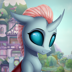 Size: 3000x3000 | Tagged: safe, artist:setharu, derpibooru import, ocellus, changedling, changeling, school daze, season 8, cute, diaocelles, female, high res, school of friendship, smiling, solo, wide eyes