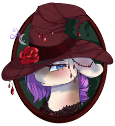 Size: 2971x3257 | Tagged: safe, artist:skylacuna, derpibooru import, oc, oc only, pony, bust, female, hat, high res, mare, portrait, simple background, solo, transparent background, witch hat
