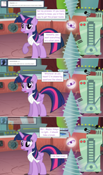 Size: 1280x2168 | Tagged: safe, artist:hakunohamikage, derpibooru import, twilight sparkle, twilight sparkle (alicorn), alicorn, pony, ask, ask-princesssparkle, bandage, solo, tumblr, twilight's lab