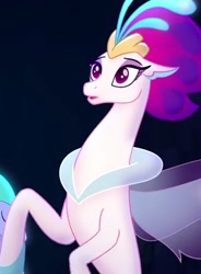 Size: 390x531 | Tagged: safe, derpibooru import, screencap, queen novo, seapony (g4), my little pony: the movie, cropped, impressed, one small thing, open mouth, queen, underwater