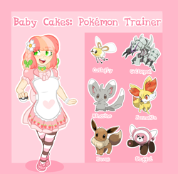 Size: 4290x4200 | Tagged: safe, artist:dreamyeevee, derpibooru import, oc, oc:baby cakes, human, absurd resolution, clothes, humanized, pokémon, socks, solo, striped socks