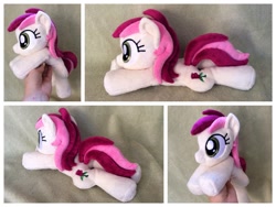 Size: 1024x768 | Tagged: safe, artist:equinepalette, derpibooru import, roseluck, earth pony, pony, beanie (plushie), female, hand, irl, mare, photo, plushie, prone, solo