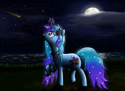 Size: 2550x1854 | Tagged: safe, artist:o0o-bittersweet-o0o, oc, oc only, pony, unicorn, female, mare, moon, night, night sky, solo