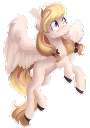 Size: 2100x3000 | Tagged: safe, artist:baldmoose, oc, oc only, pegasus, pony, blank flank, bow, female, hair bow, mare, simple background, solo, transparent background