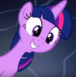 Size: 381x386 | Tagged: safe, derpibooru import, screencap, twilight sparkle, twilight sparkle (alicorn), alicorn, pony, a health of information, cropped, female, happy, mare, smiling, solo